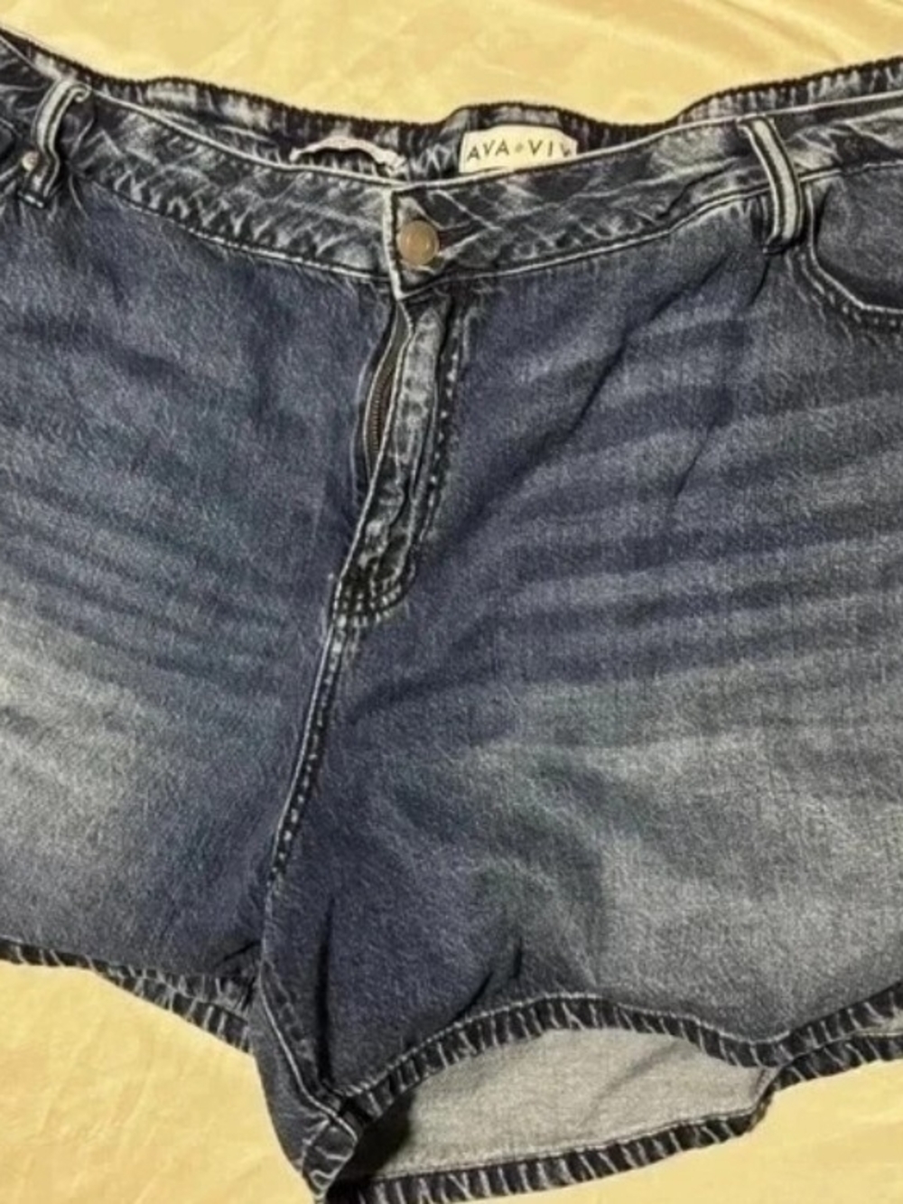 Ava & Viv Faded Dark Blue Denim Shorts